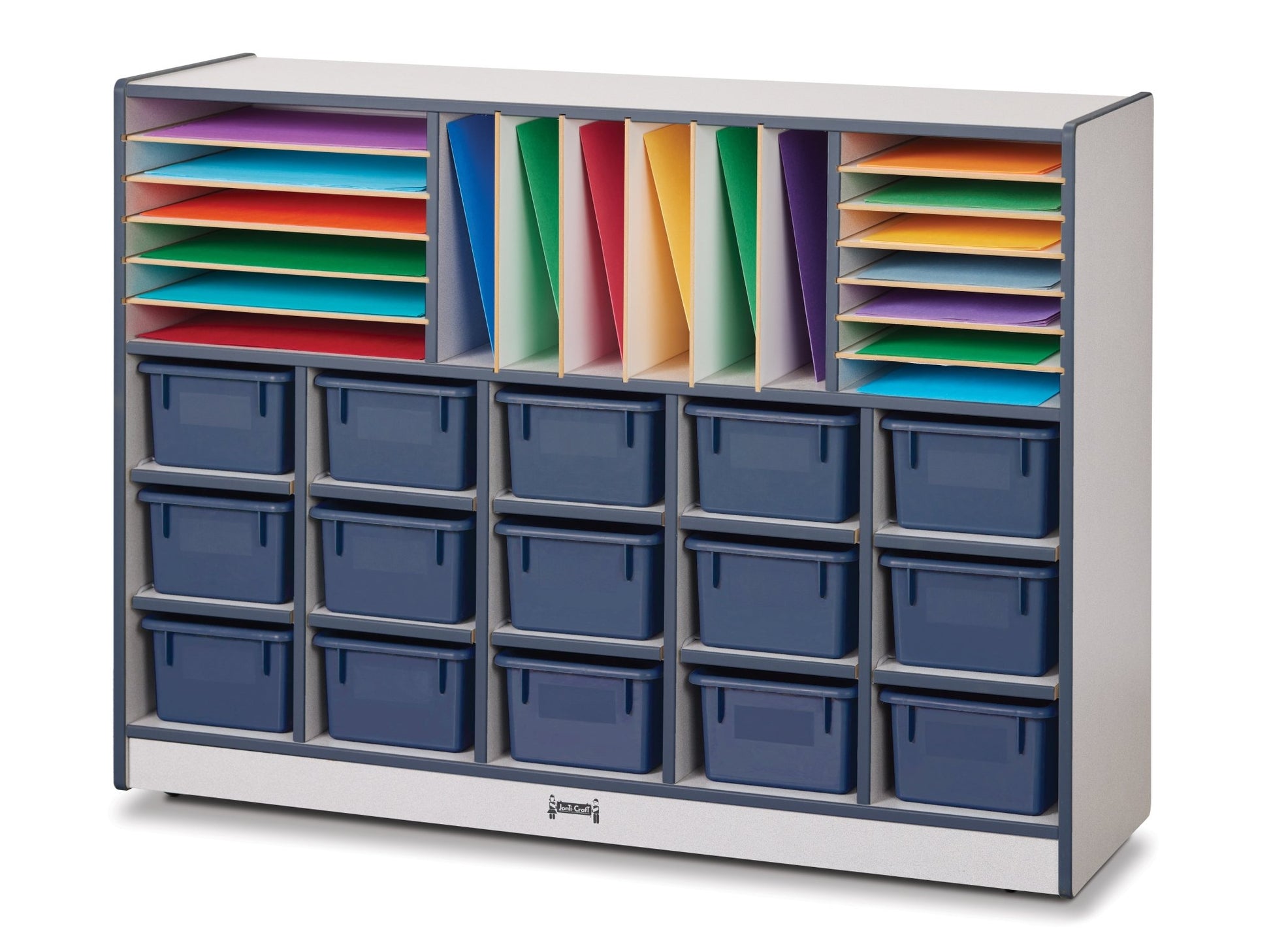 Rainbow Accents Sectional Cubbie - Tray Mobile Unit - with Trays - SchoolOutlet