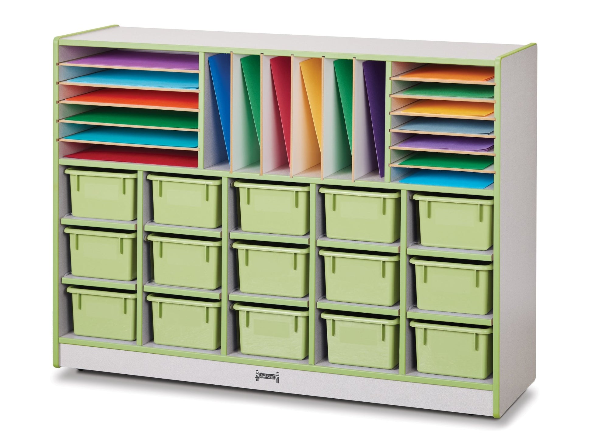 Rainbow Accents Sectional Cubbie - Tray Mobile Unit - with Trays - SchoolOutlet