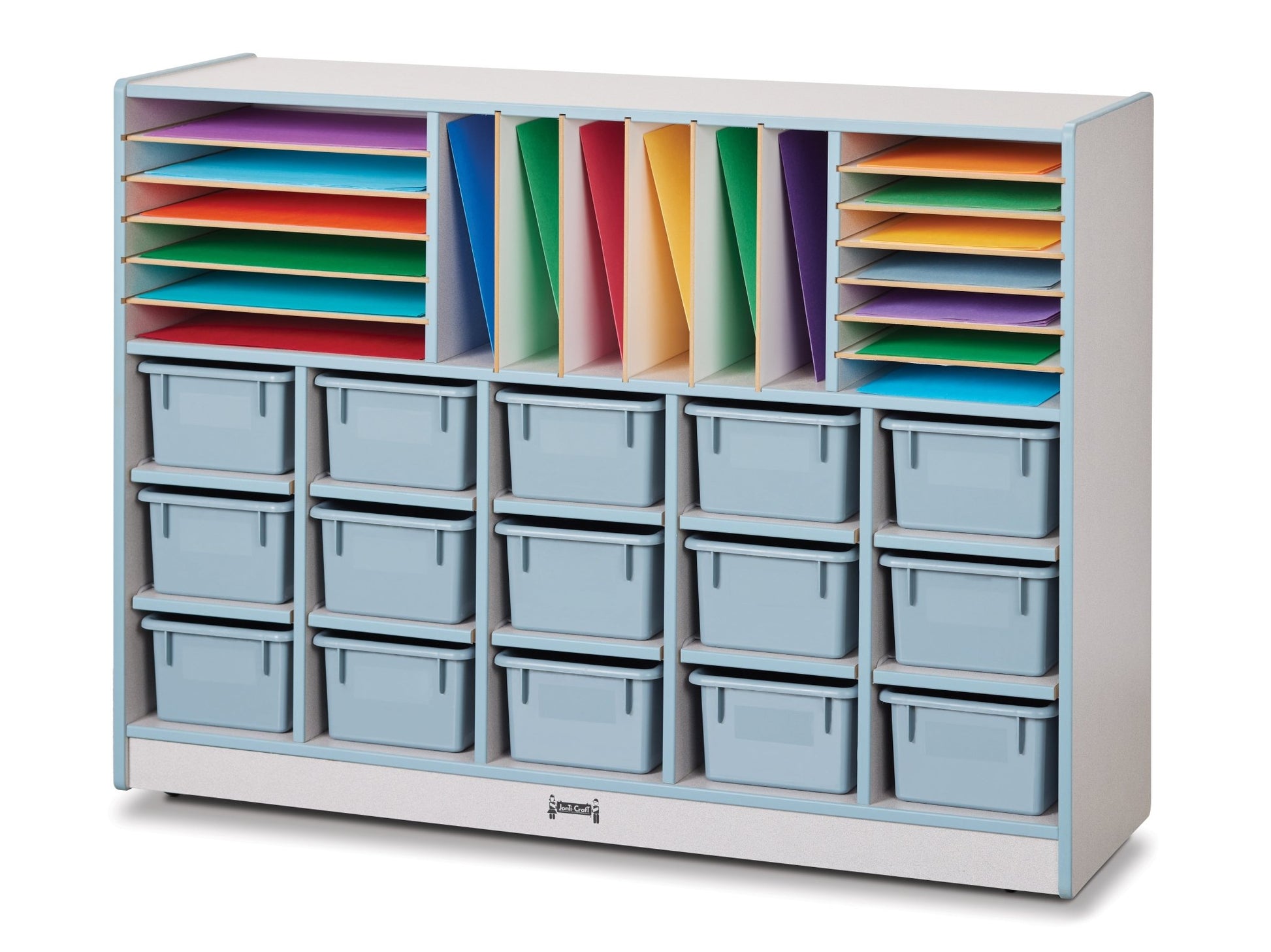 Rainbow Accents Sectional Cubbie - Tray Mobile Unit - with Trays - SchoolOutlet