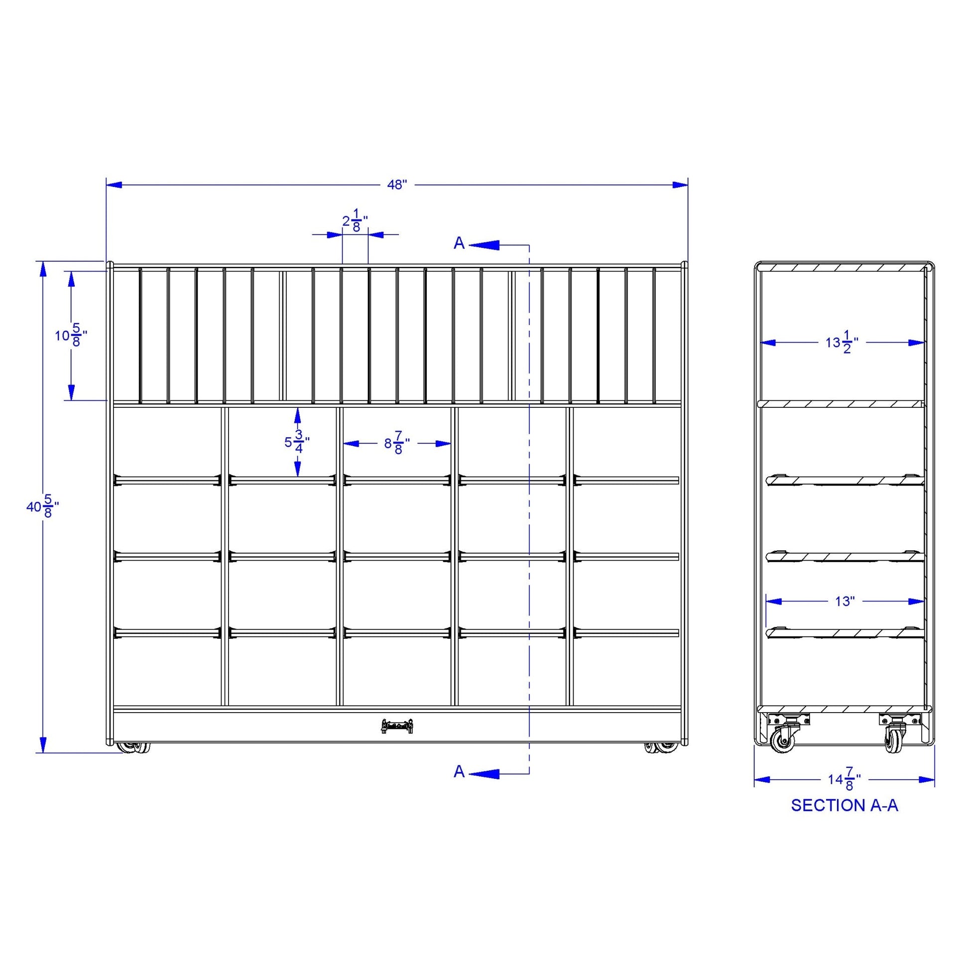 Jonti - Craft Classroom Organizer with Folder Partitions and Cubbie - tray Openings for 20 Students - without Cubbie - Trays - SchoolOutlet
