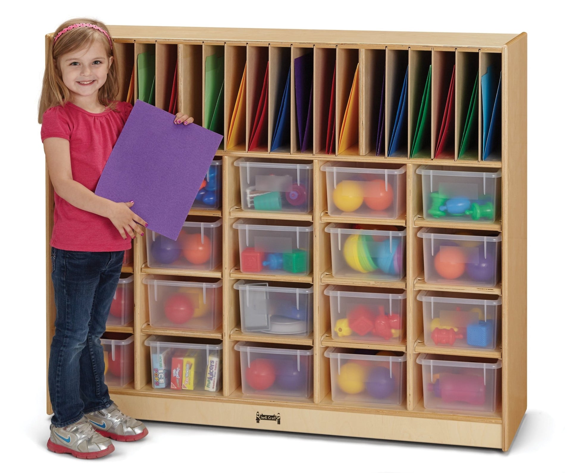 Jonti - Craft Classroom Organizer with Folder Partitions and Cubbie - tray Openings for 20 Students - without Cubbie - Trays - SchoolOutlet