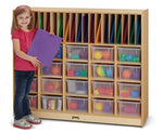 Jonti - Craft Classroom Organizer with Folder Partitions and Cubbie - tray Openings for 20 Students - with Clear Cubbie - Trays - SchoolOutlet