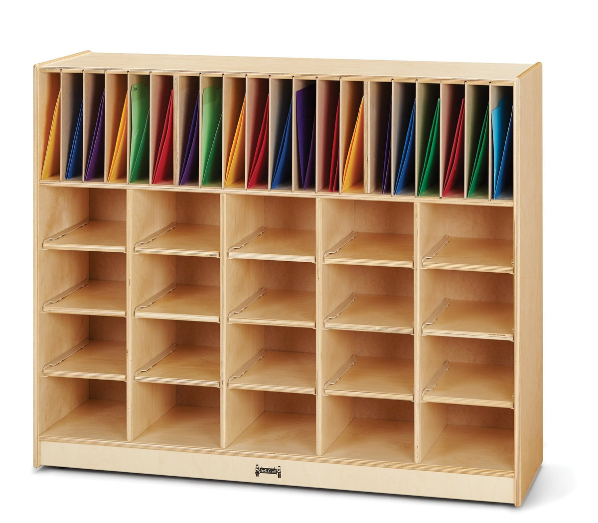 Cubbie File Storage Rack Jonti-Craft Classroom Organizer with Folder Partitions and Cubbie-tray ...