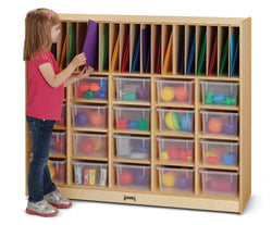 Jonti-Craft Classroom Organizer with Folder Partitions and Cubbie-tray Openings for 20 Students - with Clear Cubbie-Trays
