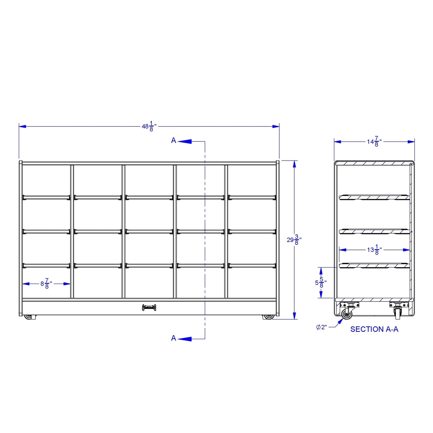 Jonti - Craft 20 Cubbie - Tray Mobile Storage - without Trays - SchoolOutlet