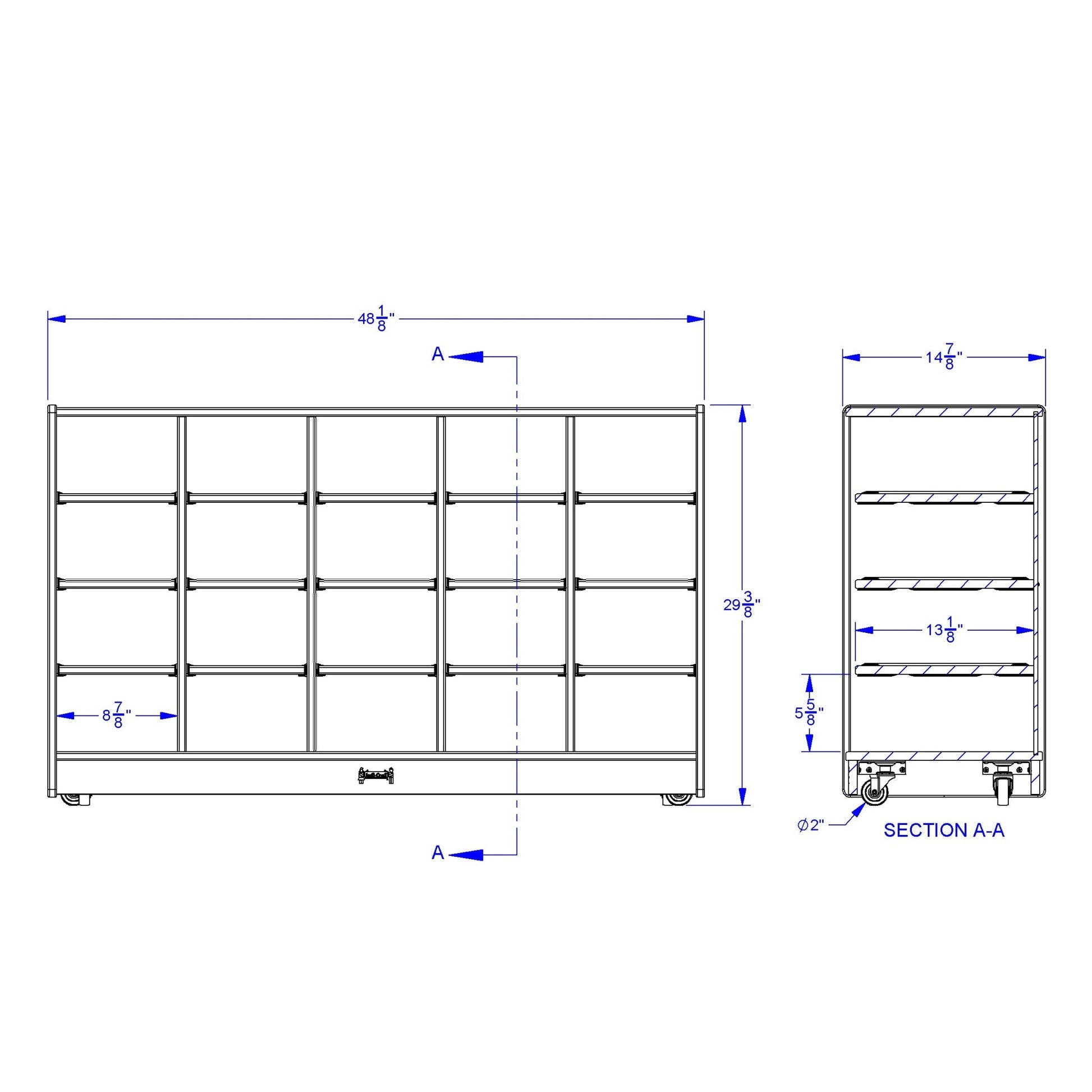 Jonti - Craft 20 Cubbie - Tray Mobile Storage - without Trays - SchoolOutlet