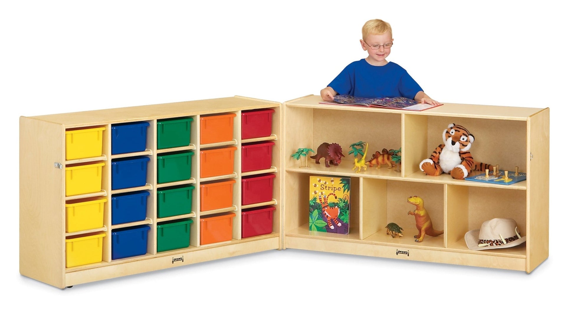Jonti - Craft 20 Cubbie - Tray Fold - n - Lock Storage Unit - with Clear Trays - SchoolOutlet