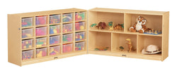 Jonti-Craft 20 Cubbie-Tray Fold-n-Lock Storage Unit - with Clear Trays