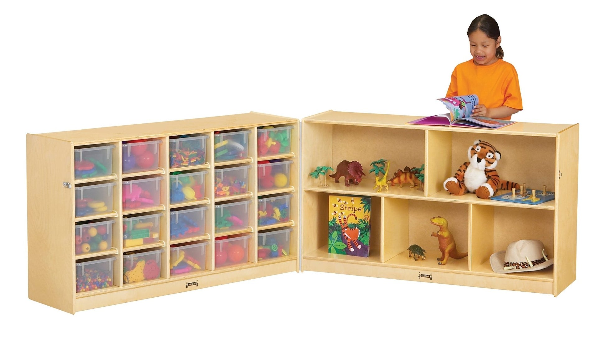 Jonti - Craft 20 Cubbie - Tray Fold - n - Lock Storage Unit - with Clear Trays - SchoolOutlet