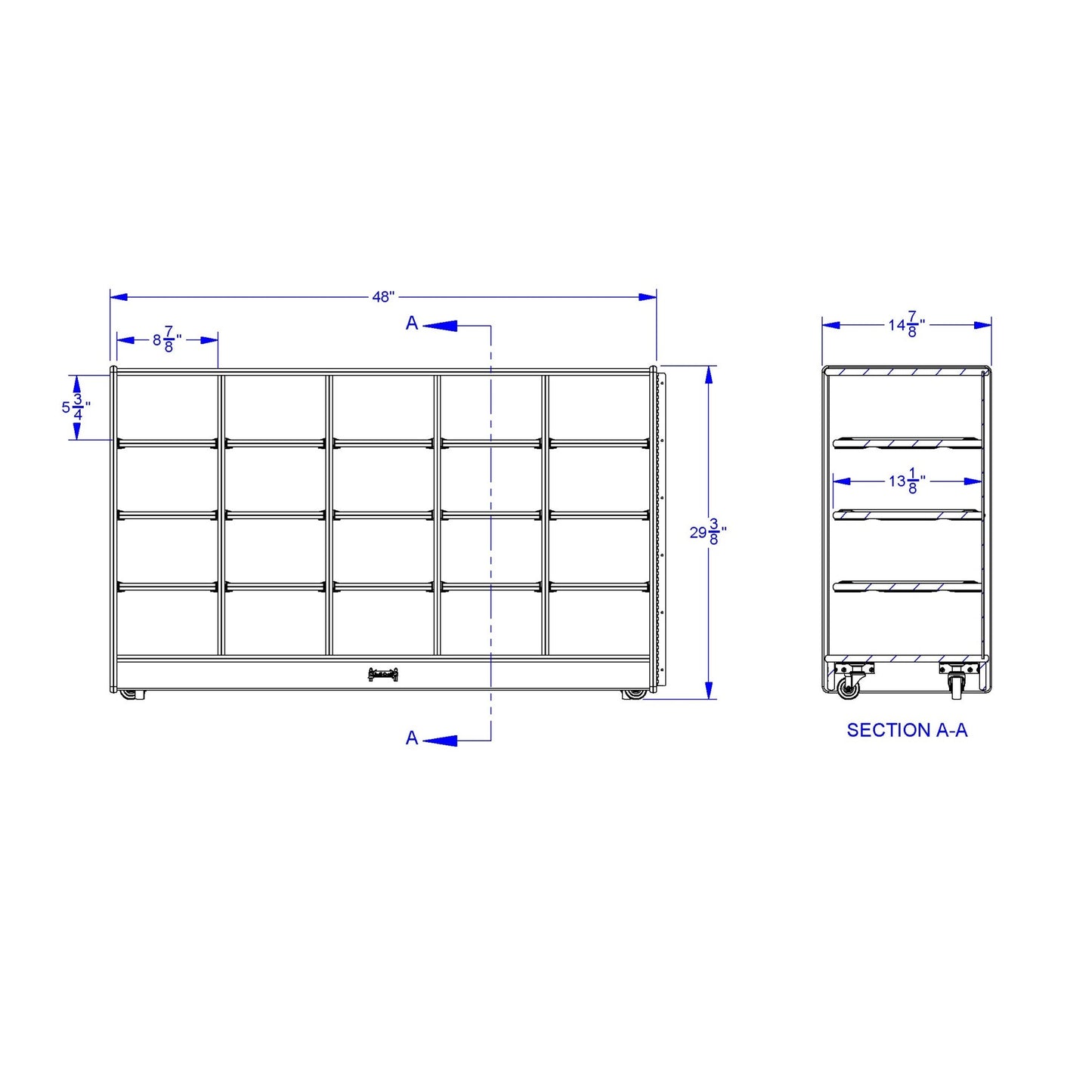 Jonti - Craft 20 Cubbie - Tray Fold - n - Lock Storage Unit - with Clear Trays - SchoolOutlet