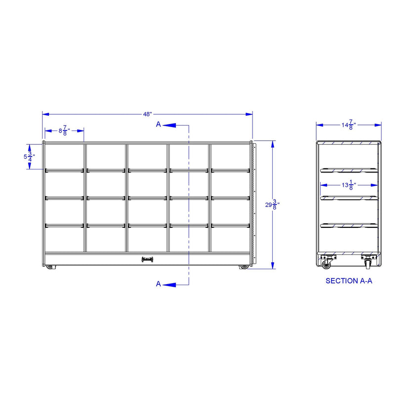 Jonti - Craft 20 Cubbie - Tray Fold - n - Lock Storage Unit - with Clear Trays - SchoolOutlet