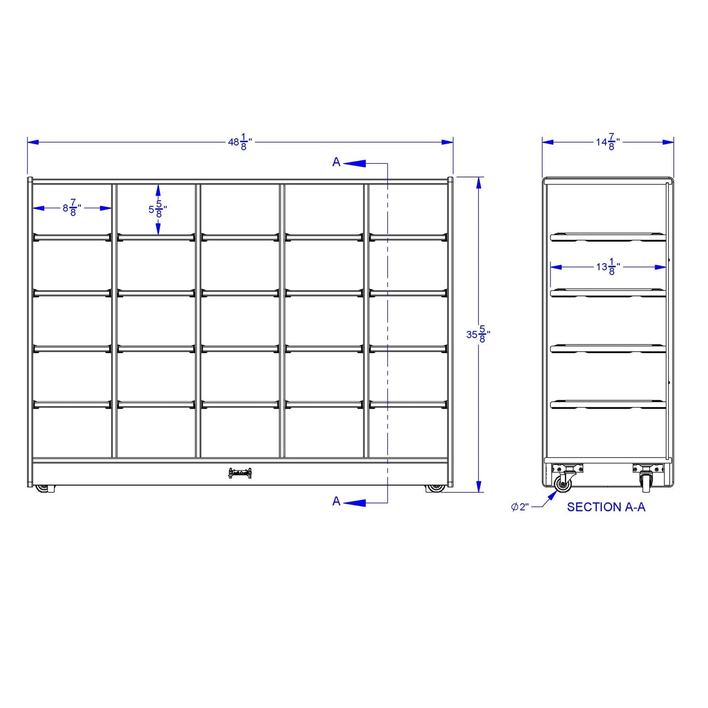 Jonti - Craft 25 Cubbie - Tray Mobile Storage - without Trays - SchoolOutlet