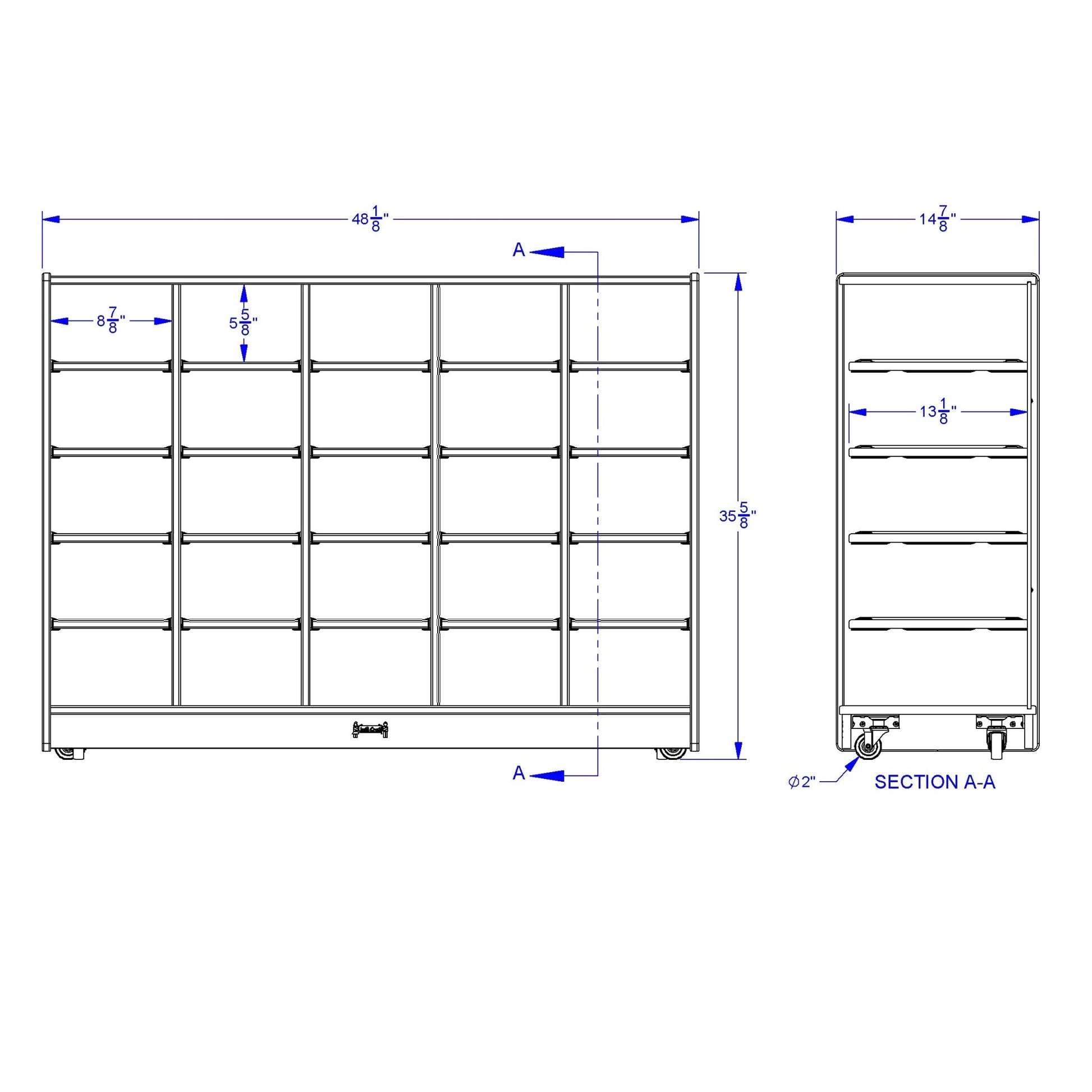 Jonti - Craft 25 Cubbie - Tray Mobile Storage - without Trays - SchoolOutlet