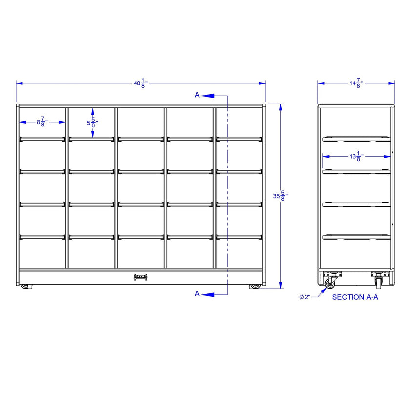 Jonti - Craft 25 Cubbie - Tray Mobile Storage - without Trays - SchoolOutlet