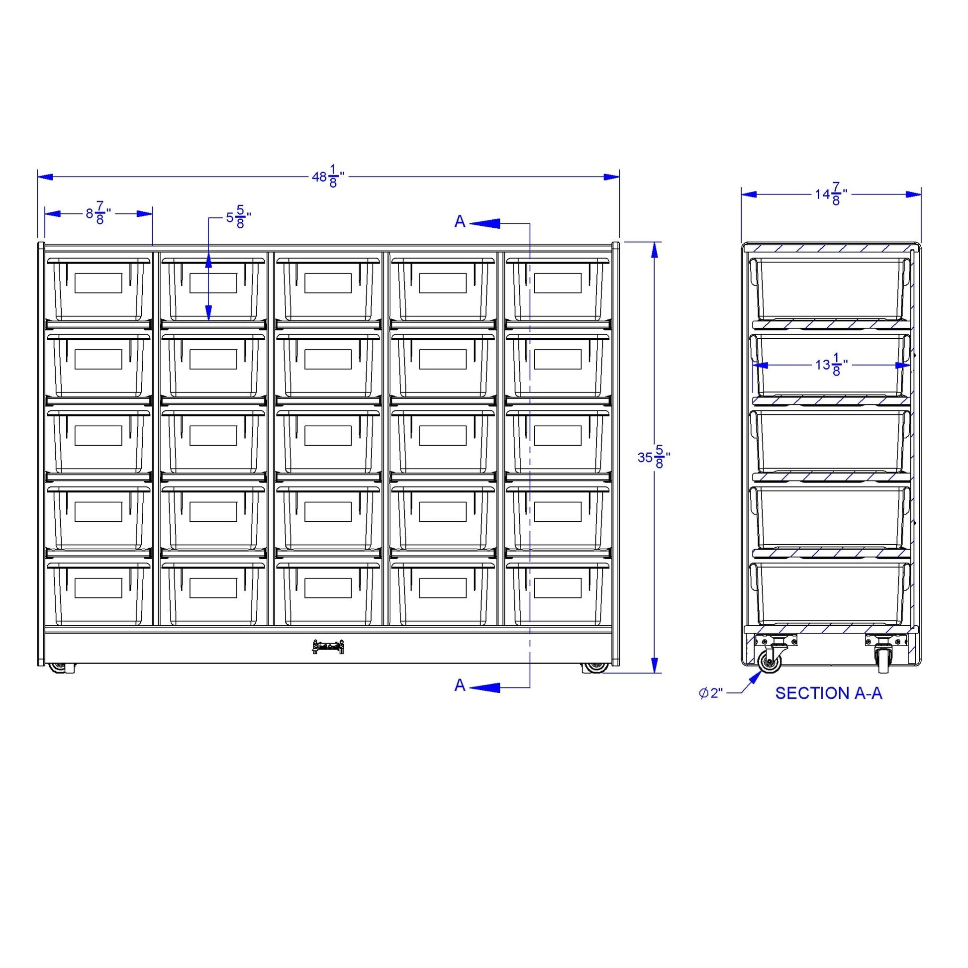 Jonti - Craft 25 Cubbie - Tray Mobile Storage - with Colored Trays - SchoolOutlet