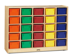 Jonti-Craft 25 Cubbie-Tray Mobile Storage - with Colored Trays