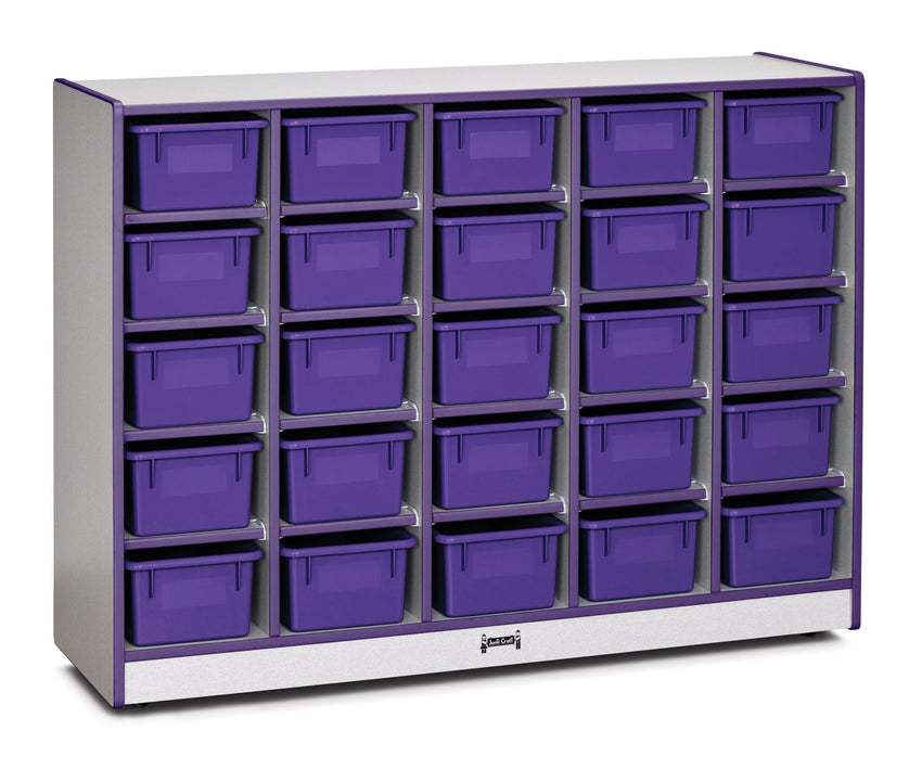 Rainbow Accents 25 Cubbie - Tray Mobile Storage - with Trays - SchoolOutlet
