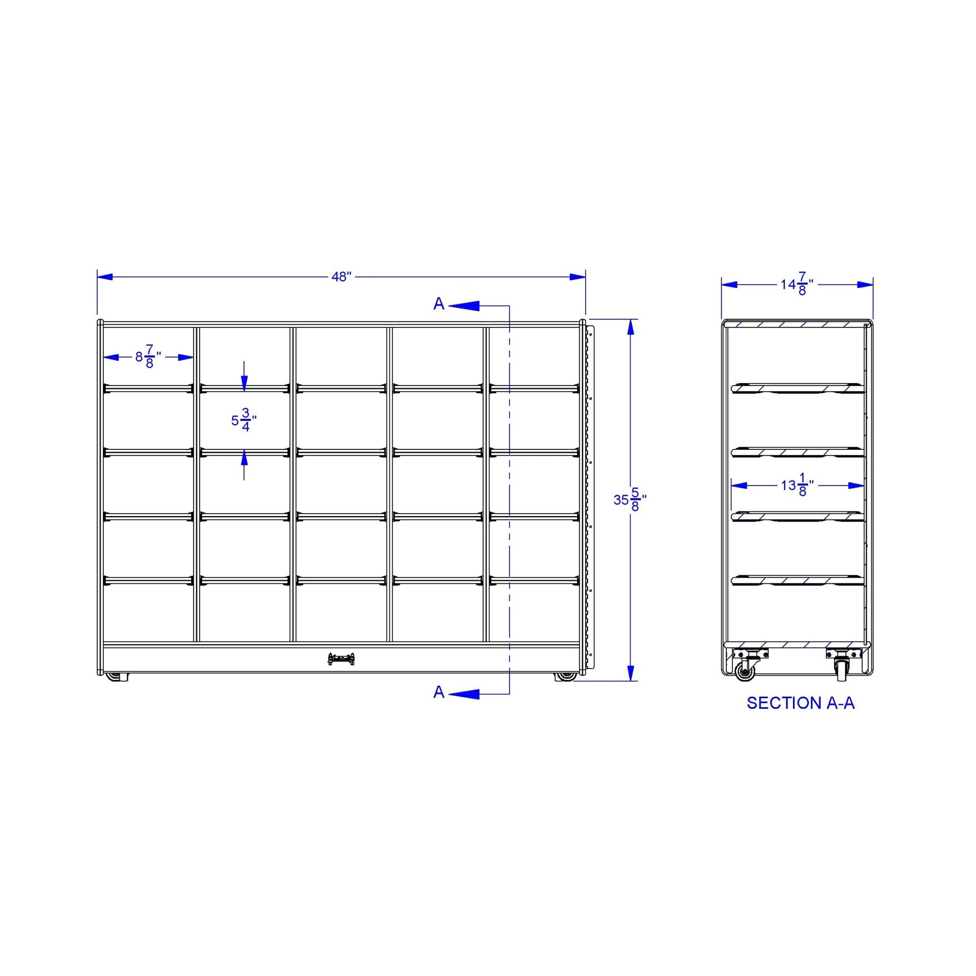 Jonti - Craft 25 Cubbie - Tray Mobile Fold - n - Lock Storage Unit - with Clear Trays - SchoolOutlet