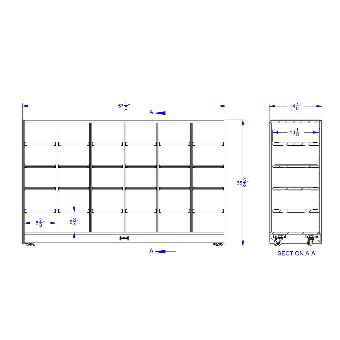 Jonti - Craft 30 Cubbie - Tray Mobile Storage - without Trays - SchoolOutlet