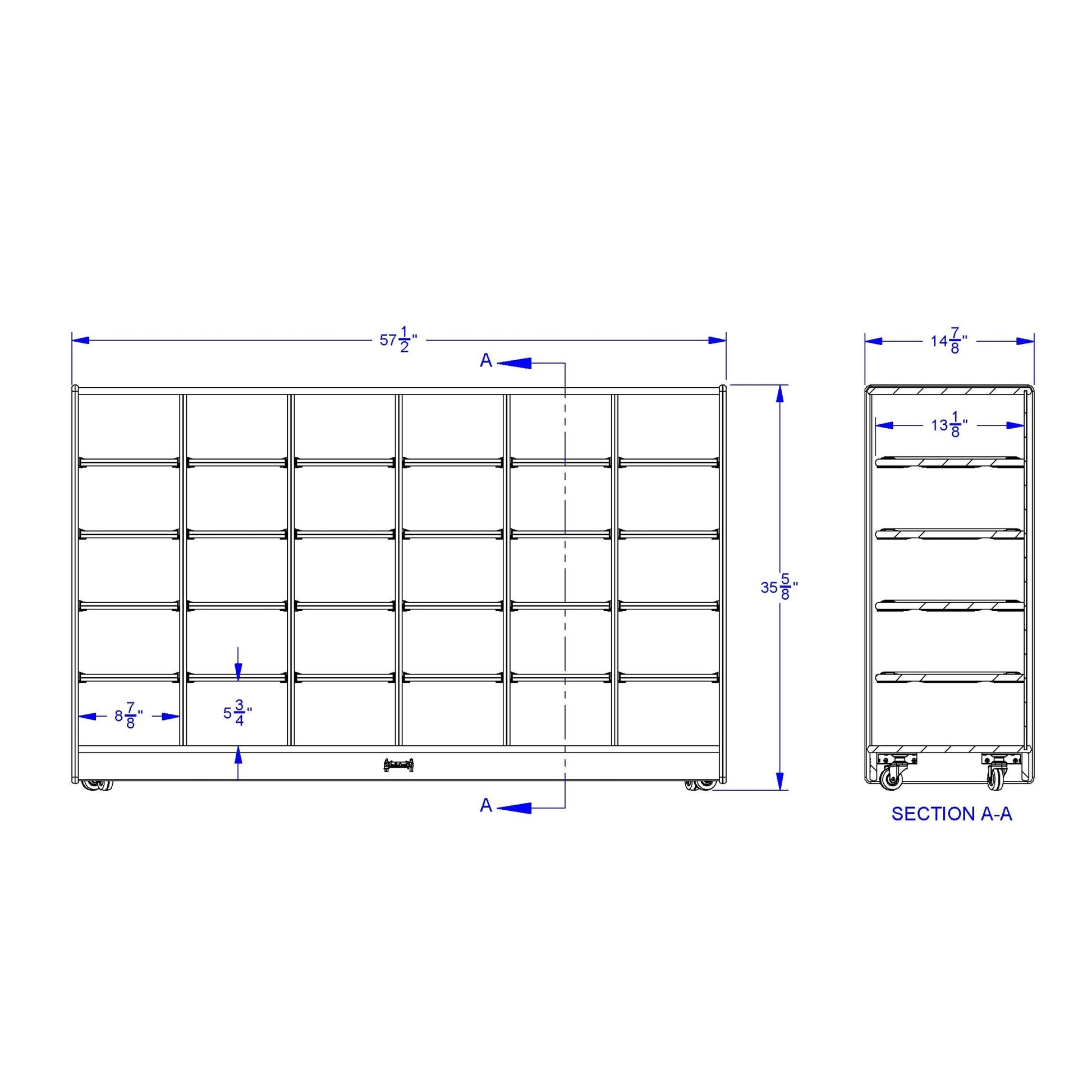 Jonti - Craft 30 Cubbie - Tray Mobile Storage - without Trays - SchoolOutlet