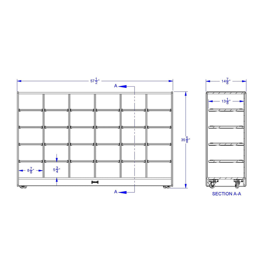 Jonti - Craft 30 Cubbie - Tray Mobile Storage - without Trays - SchoolOutlet