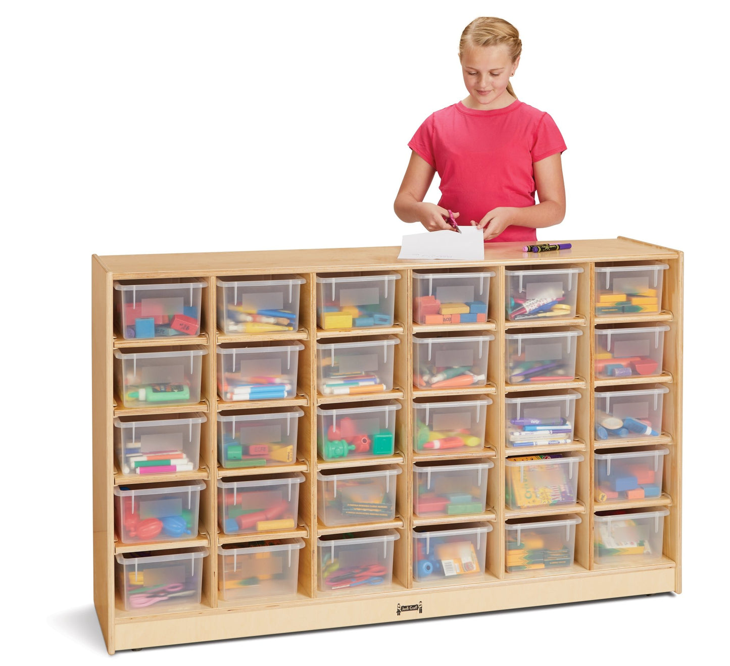 Jonti - Craft 30 Cubbie - Tray Mobile Storage - with Clear Trays - SchoolOutlet