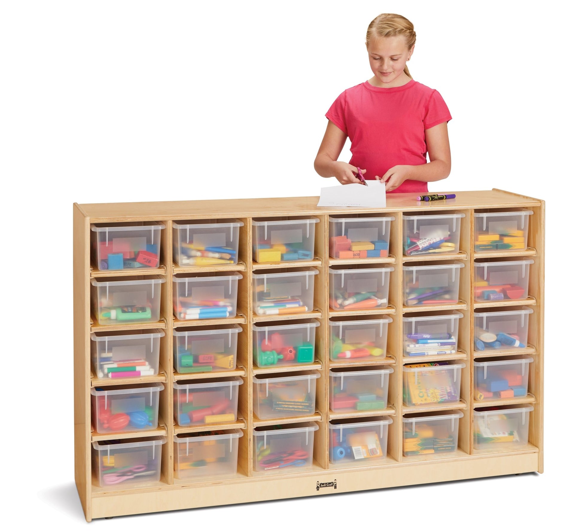 Jonti - Craft 30 Cubbie - Tray Mobile Storage - with Clear Trays - SchoolOutlet