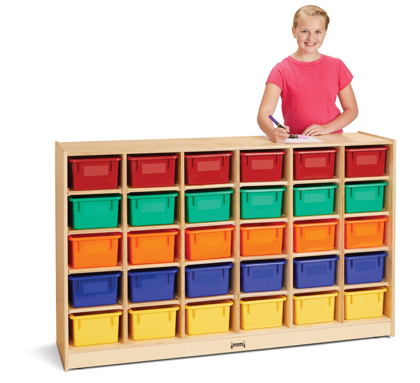 Jonti - Craft 30 Cubbie - Tray Mobile Storage - with Colored Trays - SchoolOutlet