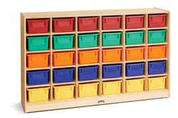 Jonti-Craft 30 Cubbie-Tray Mobile Storage - with Colored Trays