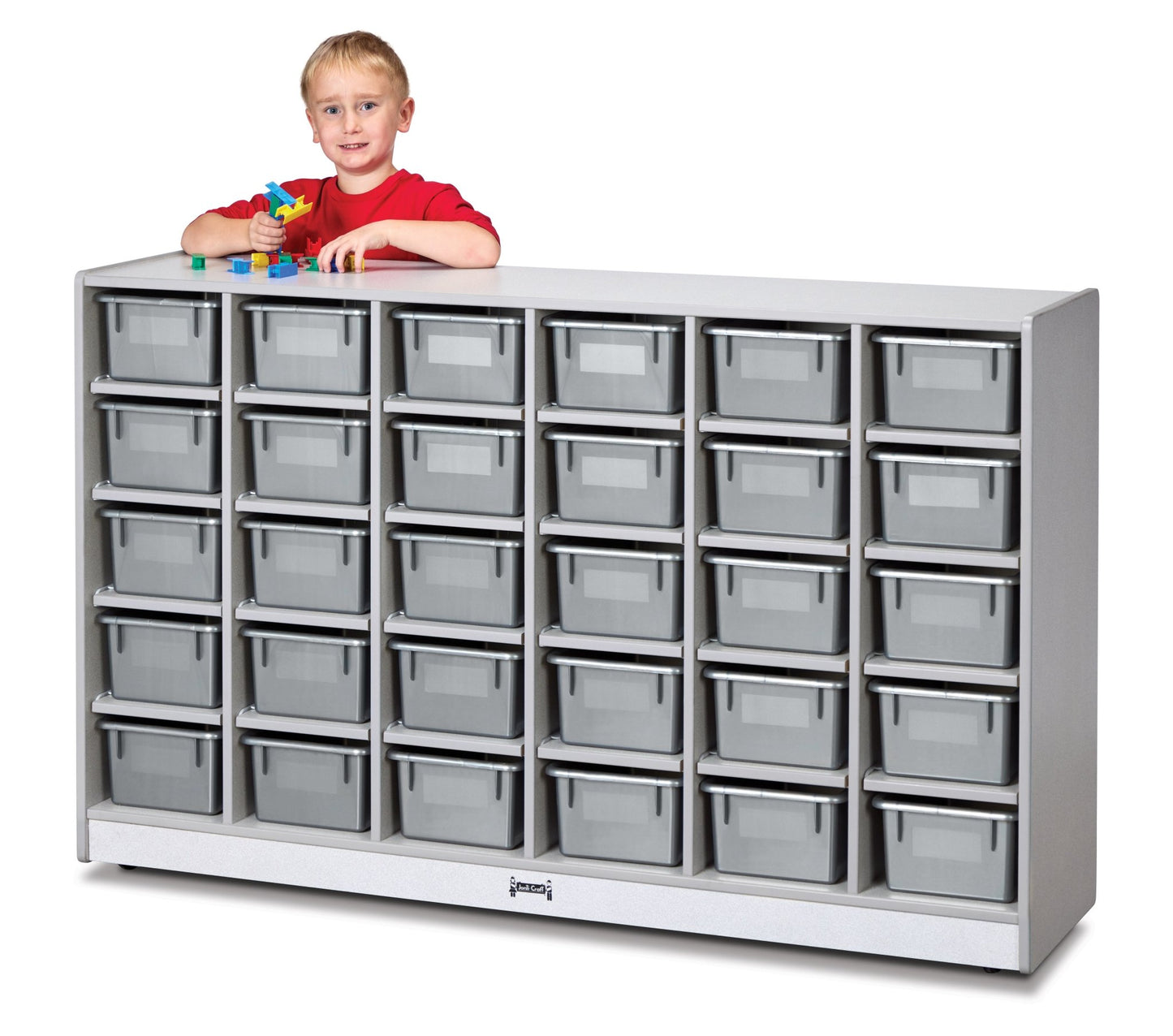 Rainbow Accents 30 Cubbie - Tray Mobile Storage - with Trays - SchoolOutlet