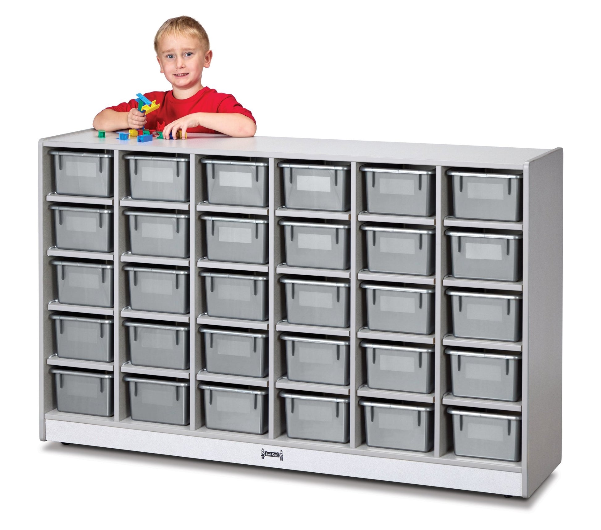 Rainbow Accents 30 Cubbie - Tray Mobile Storage - with Trays - SchoolOutlet