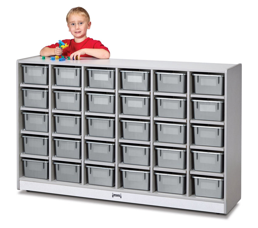 Rainbow Accents 30 Cubbie - Tray Mobile Storage - with Trays - SchoolOutlet