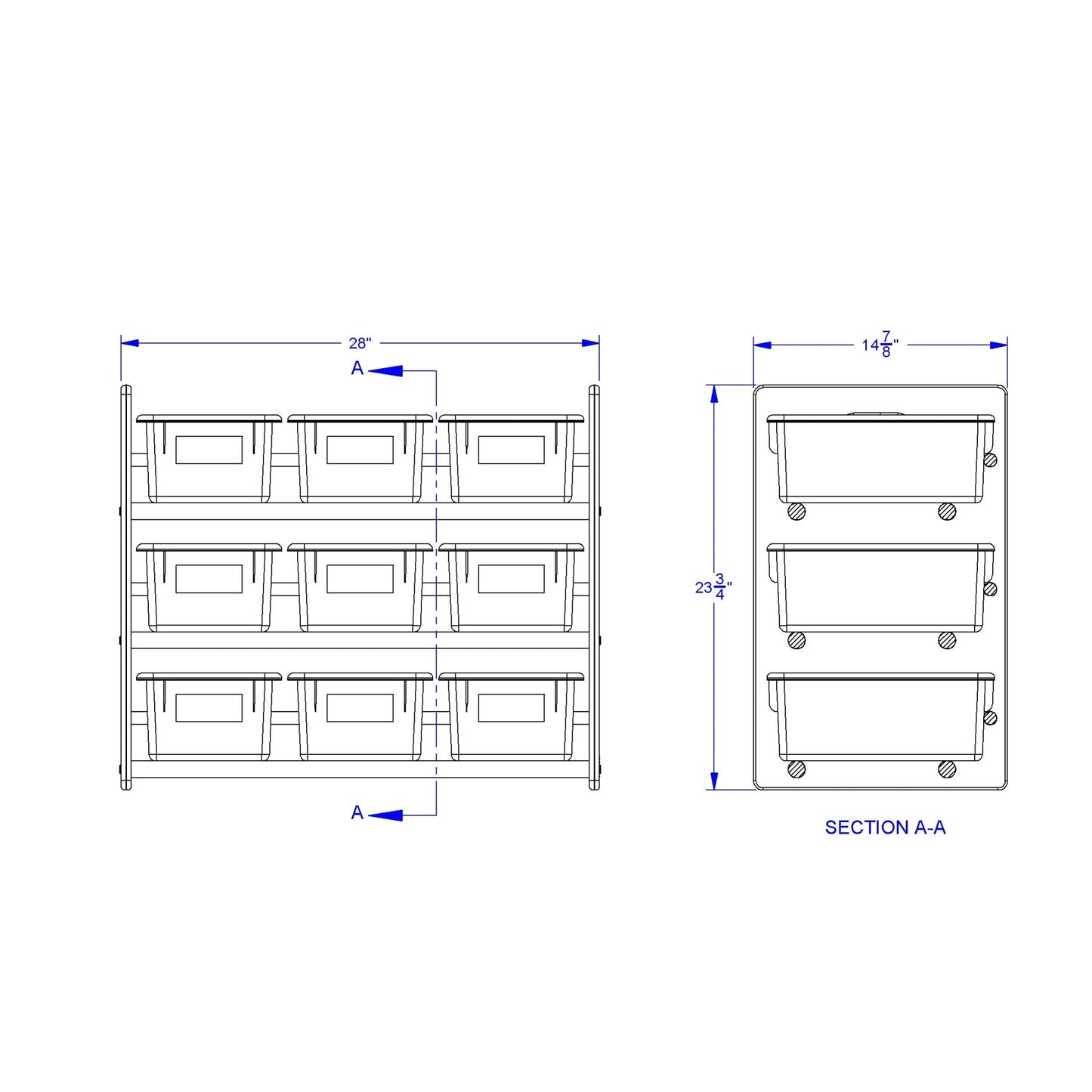 Jonti - Craft Cubbie - Tray Storage Rack - with Clear Cubbie - Trays - SchoolOutlet