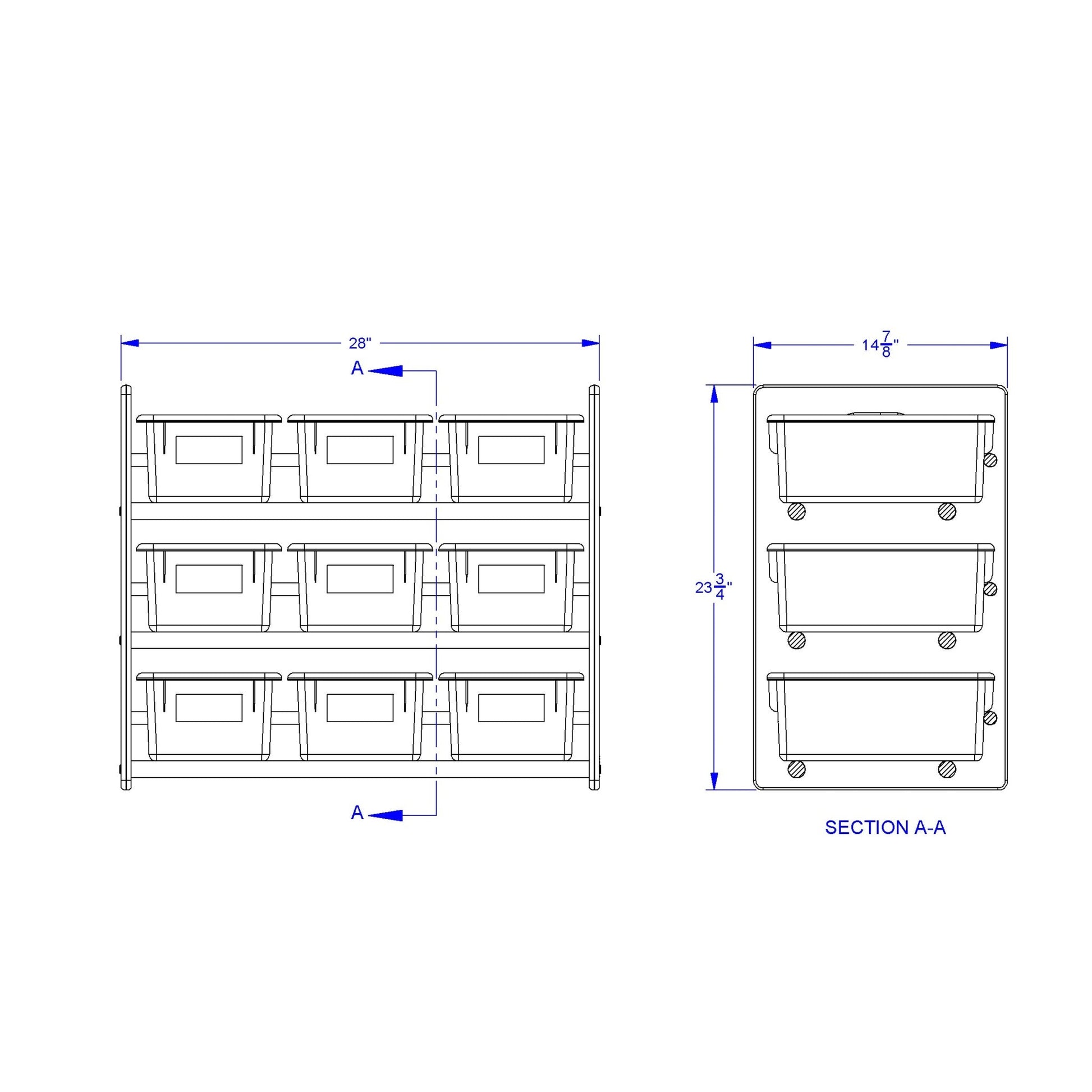 Jonti - Craft Cubbie - Tray Storage Rack - with Clear Cubbie - Trays - SchoolOutlet