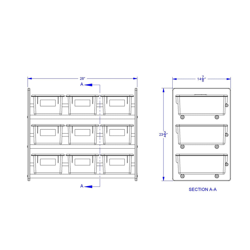 Jonti - Craft Cubbie - Tray Storage Rack - with Clear Cubbie - Trays - SchoolOutlet