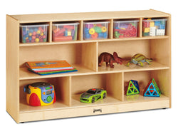 Jonti-Craft Low Combo Mobile Storage Unit - with Clear Bins