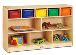 Jonti-Craft Low Combo Mobile Storage Unit - with Colored Bins