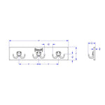 Jonti - Craft Wall Mount Coat Rail - 3 Hooks - SchoolOutlet