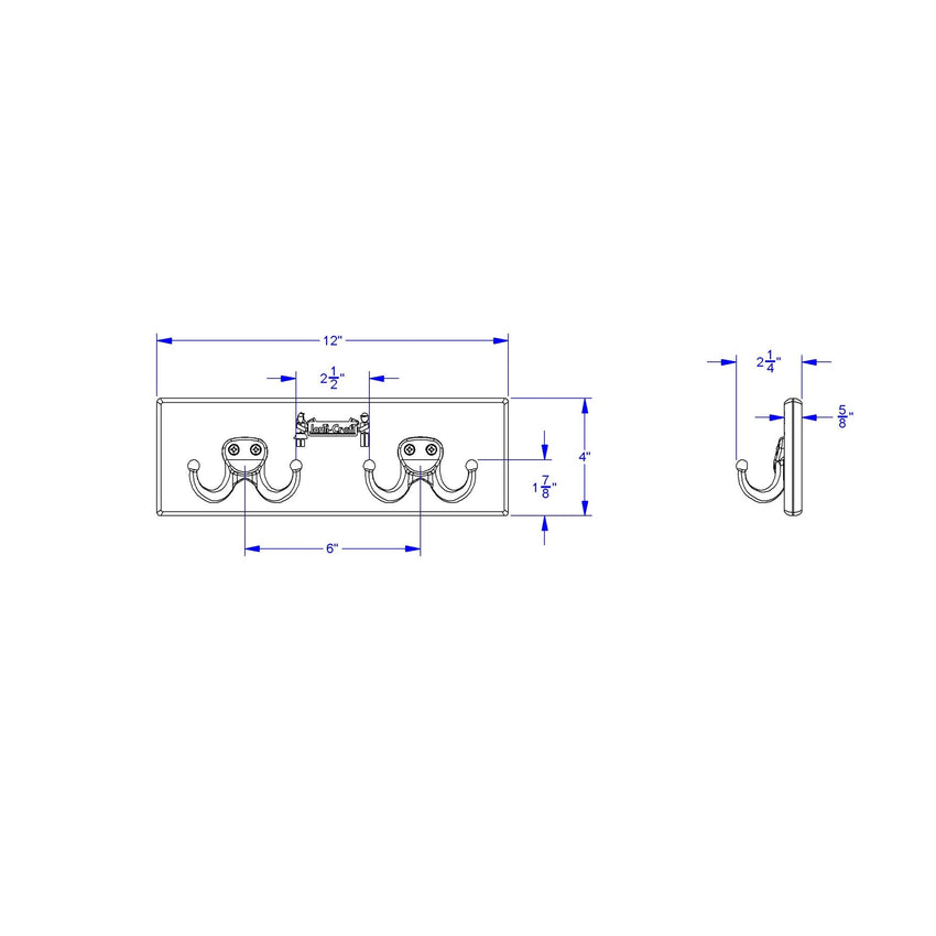 Jonti - Craft Wall Mount Coat Rail - 2 Hooks - SchoolOutlet