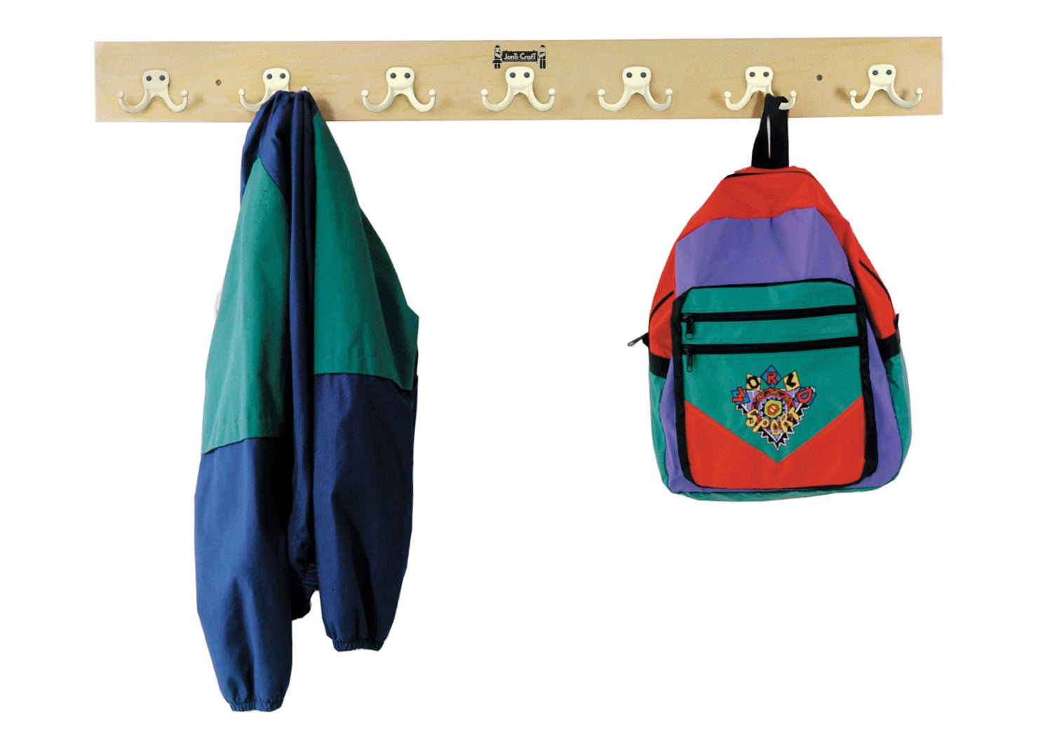 Jonti - Craft Wall Mount Coat Rail - 7 Hooks - SchoolOutlet