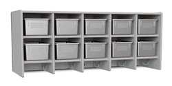Rainbow Accents 10 Section Wall Mount Coat Locker - with Trays