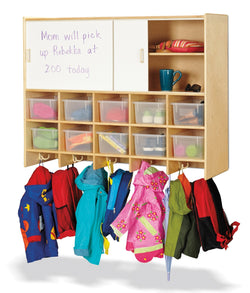 Jonti-Craft 10 Section Wall Mount Coat Locker with Storage - without Cubbie-Trays