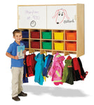 Jonti - Craft 10 Section Wall Mount Coat Locker with Storage - with Colored Cubbie - Trays - SchoolOutlet