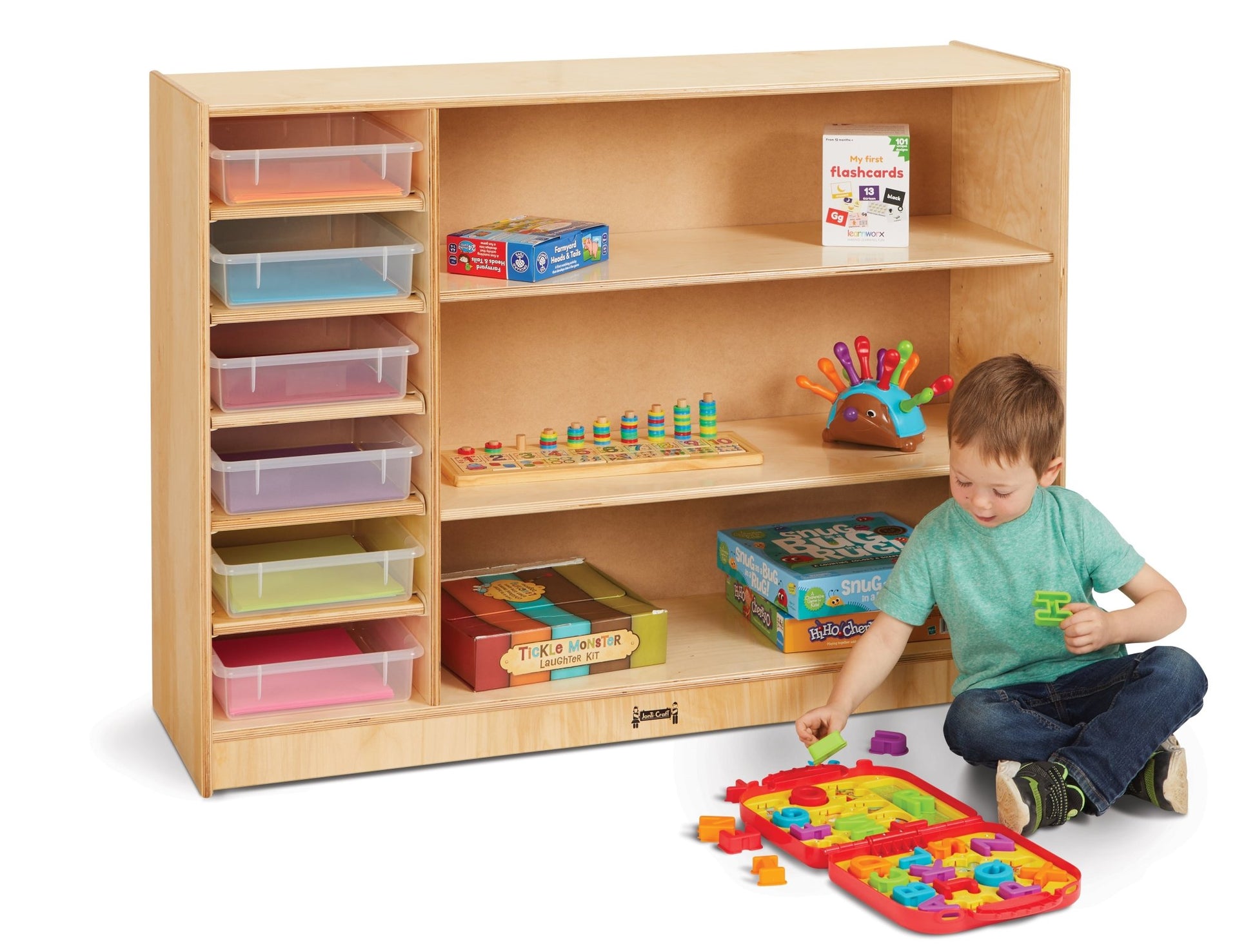 Jonti - Craft Adjustable Combo Mobile Straight - Shelf - with clear Paper - Trays - SchoolOutlet