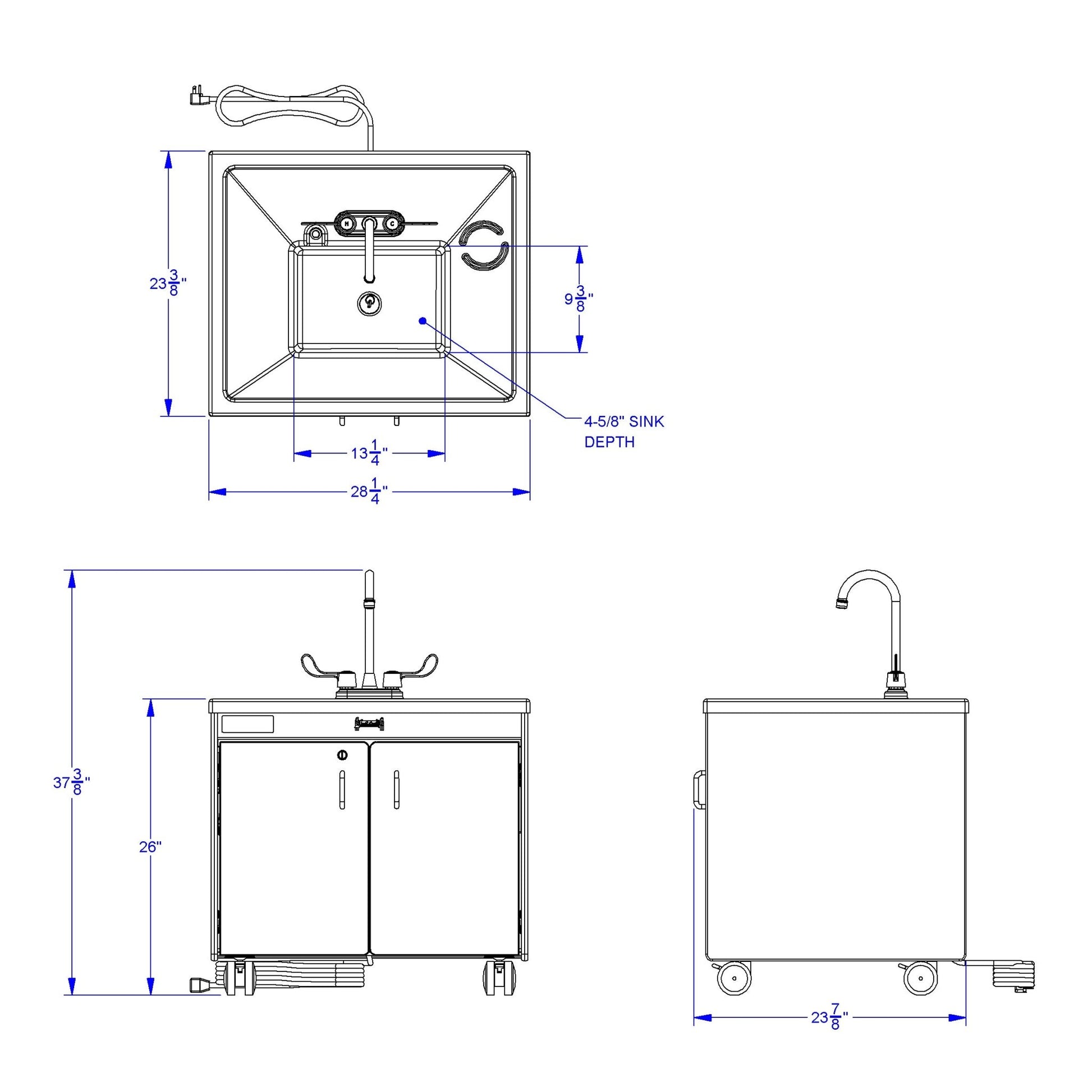 Jonti - Craft Clean Hands Helper without Heater - 26" Counter - Plastic Sink - SchoolOutlet