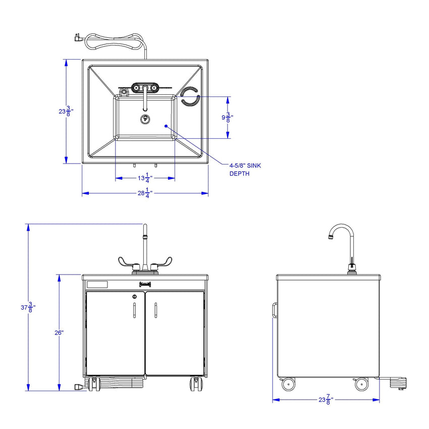Jonti - Craft Clean Hands Helper without Heater - 26" Counter - Plastic Sink - SchoolOutlet