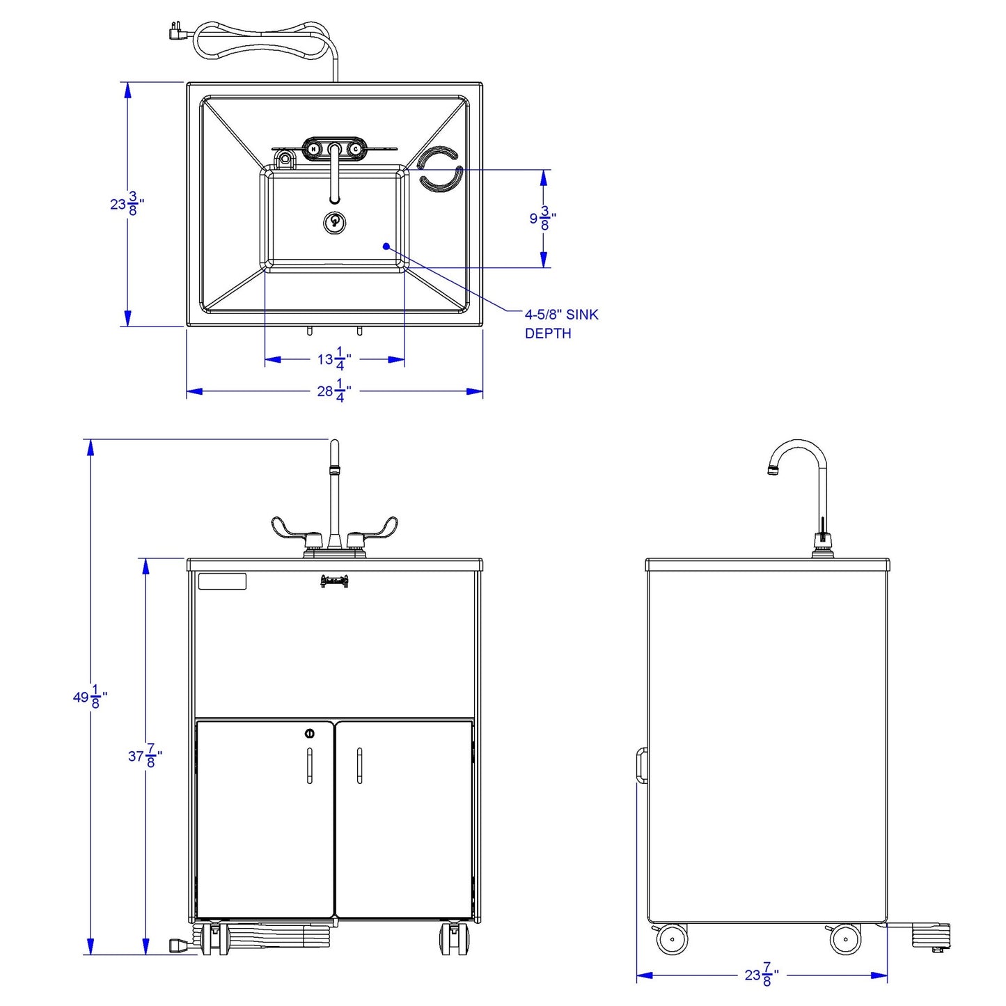 Jonti - Craft Clean Hands Helper without Heater - 38" Counter - Plastic Sink - SchoolOutlet