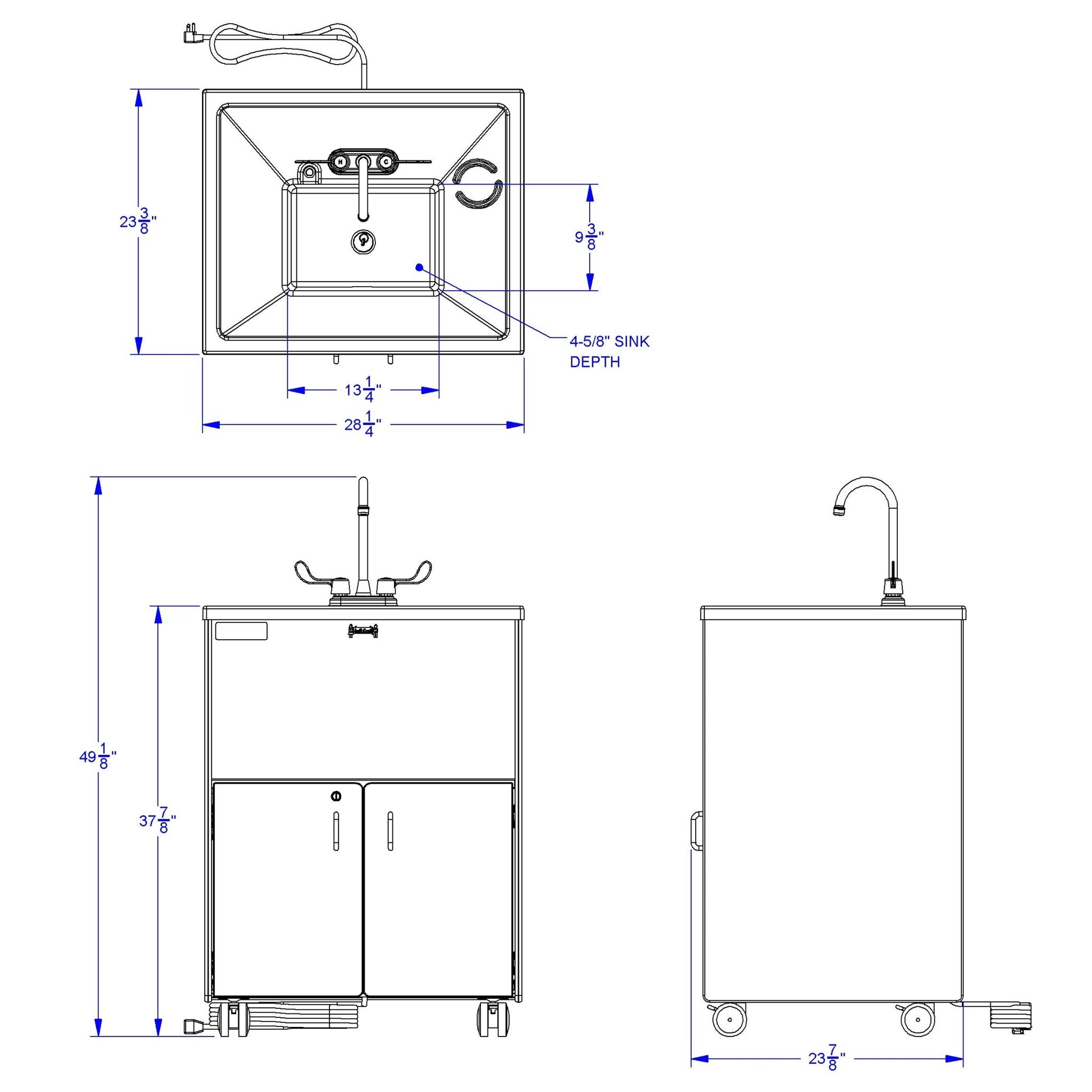 Jonti - Craft Clean Hands Helper without Heater - 38" Counter - Plastic Sink - SchoolOutlet