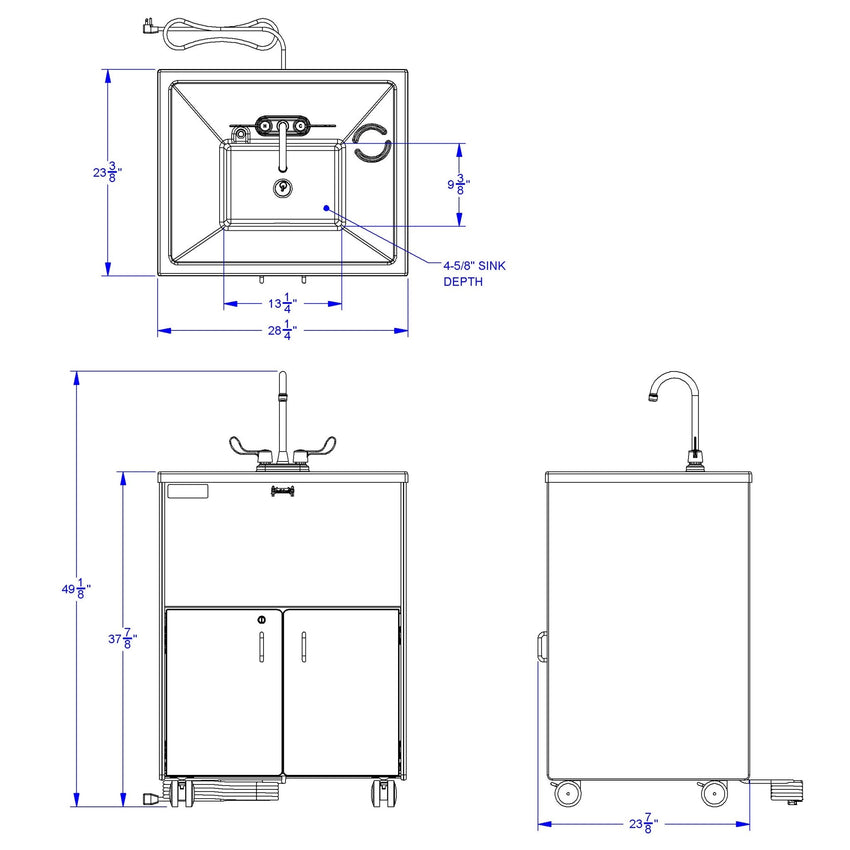 Jonti - Craft Clean Hands Helper without Heater - 38" Counter - Plastic Sink - SchoolOutlet