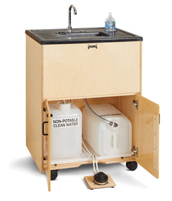 Jonti-Craft Clean Hands Helper Portable Sink - Nonelectric - 38" Counter - Plastic Sink